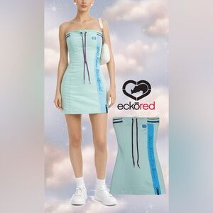 💿 Vintage Y2K Ecko Red Tube Dress | Retro Sportswear